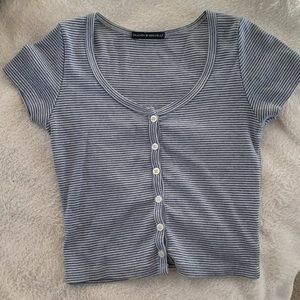 blue and white striped Brandy Melville shirt